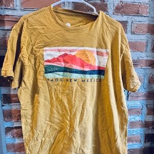 Taos New Mexico Mustard Graphic Tee - Men's Casual Shirt
